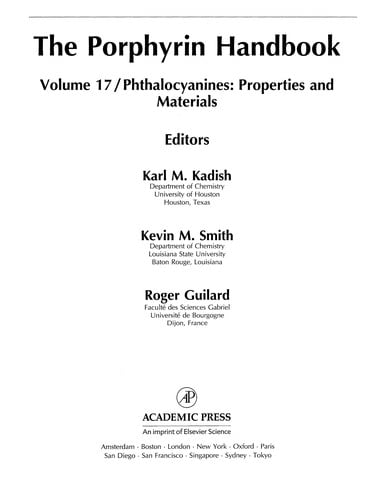 The porphyrin handbook