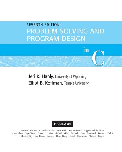 Problem solving and program design in C