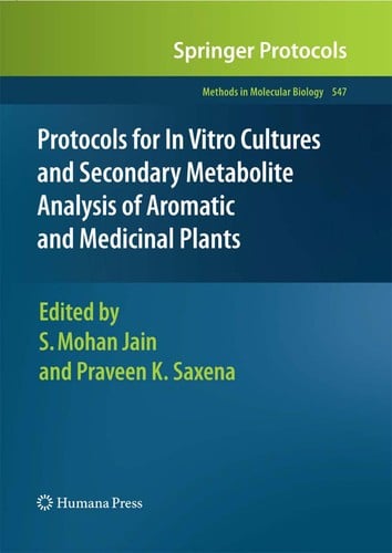 Protocols for in vitro cultures and secondary metabolite analysis of aromatic and medicinal plants