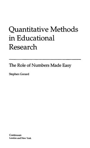 Quantitative methods in educational research