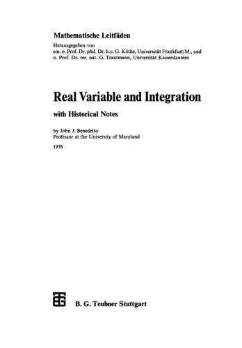 Real Variable and Integration