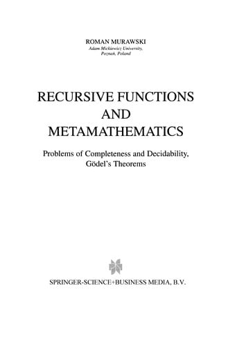 Recursive Functions and Metamathematics