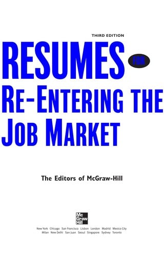 Resumes for re-entering the job market