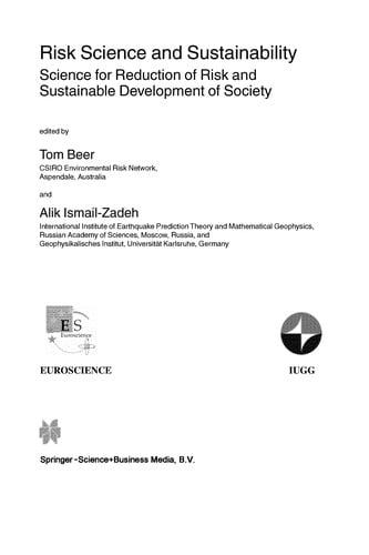 Risk Science and Sustainability