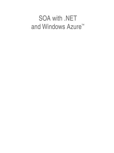 SOA with .NET and Windows Azure