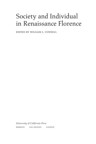 Society and individual in Renaissance Florence