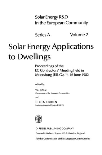 Solar Energy Applications to Dwellings