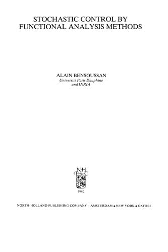 Stochastic control by functional analysis methods