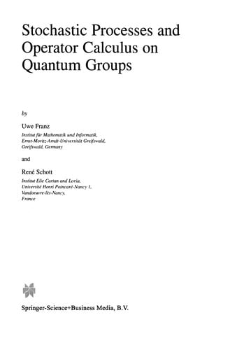 Stochastic Processes and Operator Calculus on Quantum Groups