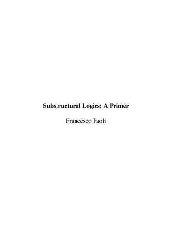 Substructural logics