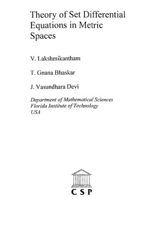 THEORY OF SET DIFFERENTIAL EQUATIONS IN METRIC SPACES