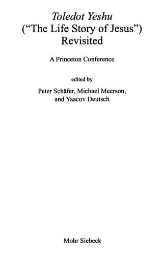 Toledot Yeshu ("The life story of Jesus") revisited