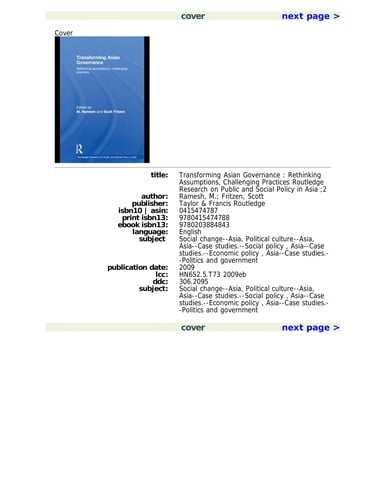 Transforming Asian governance