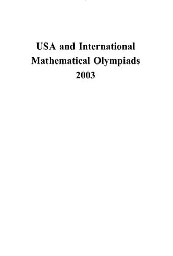 USA and International Mathematical Olympiads, 2003