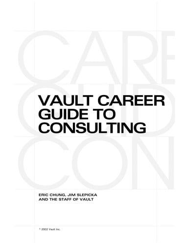 Vault career guide to consulting