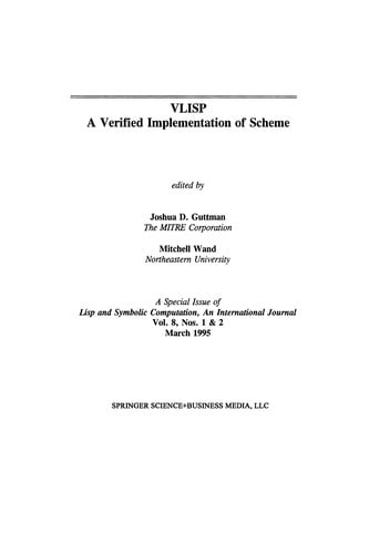VLISP A Verfied Implementation of Scheme