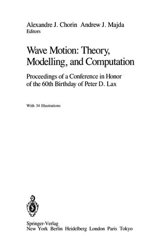 Wave Motion: Theory, Modelling, and Computation