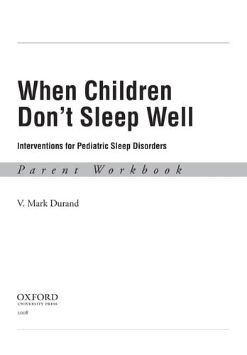 When children don't sleep well