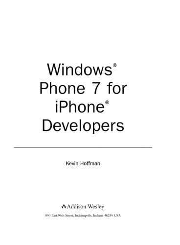 Windows Phone 7 for iPhone developers 2010