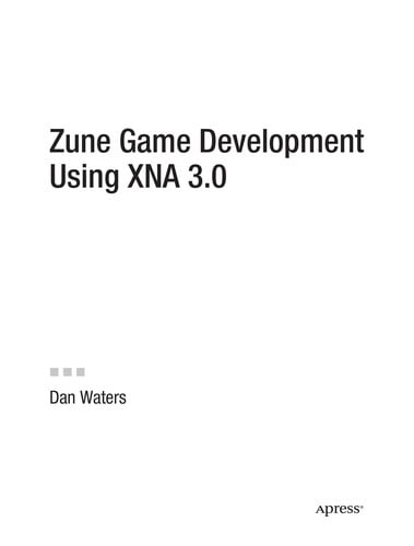 Zune game development using XNA 3.0
