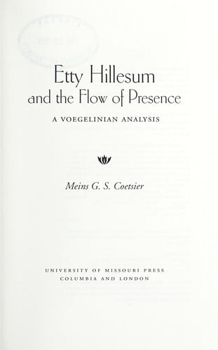Etty Hillesum and the flow of presence