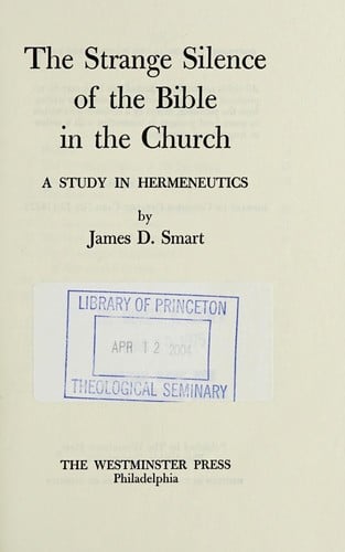 The strange silence of the Bible in the church