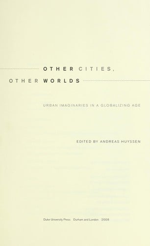 Other cities, other worlds