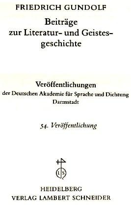 Beiträge zur Literatur- und Geistesgeschichte