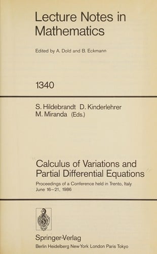 Calculus of variations and partial differential equations