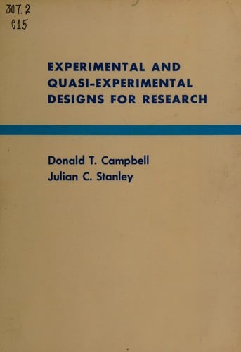 Experimental and quasi-experimental designs for research