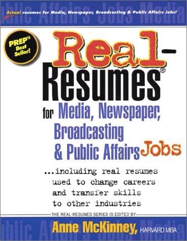Real-resumes for media, newspaper, broadcasting & public affairs jobs--