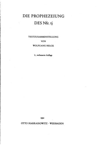Die Prophezeiung des Nfr. tj