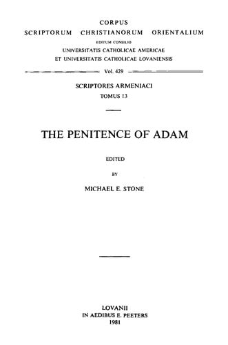 The penitence of Adam