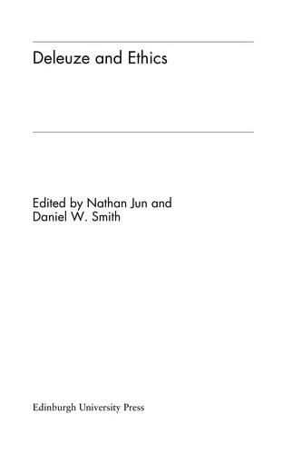 Deleuze and ethics