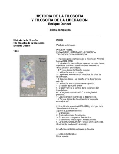 Historia de la filosofía latinoamericana y filosofía de la liberación