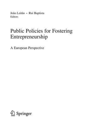 Public policies for fostering entrepreneurship