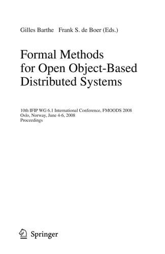 Formal Methods for Open Object-Based Distributed Systems