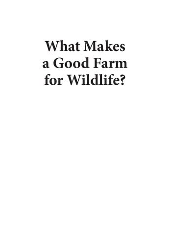 What makes a good farm for wildlife?
