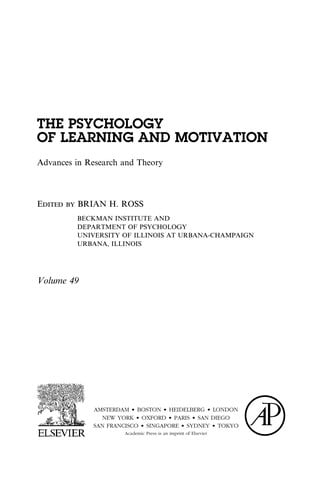 The Psychology of Learning and Motivation, 49
