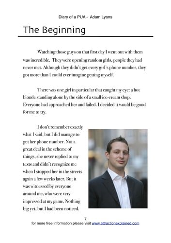 The diary of a pick up artist