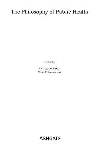 The philosophy of public health