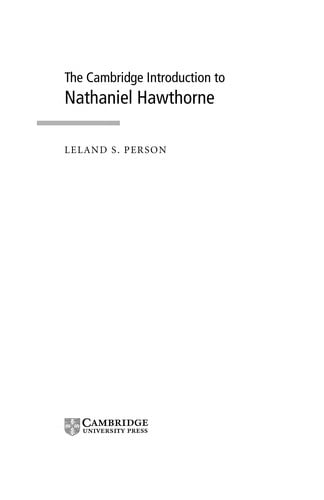 CAMBRIDGE INTRODUCTION TO NATHANIEL HAWTHORNE