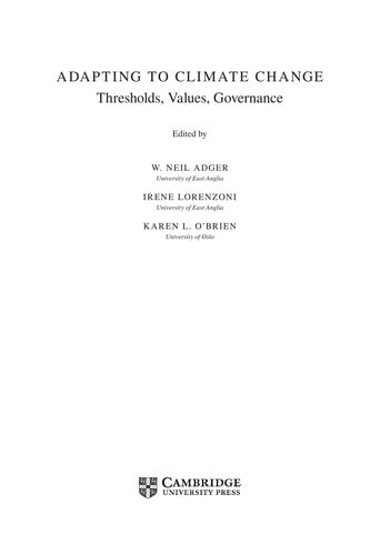 Adapting to climate change