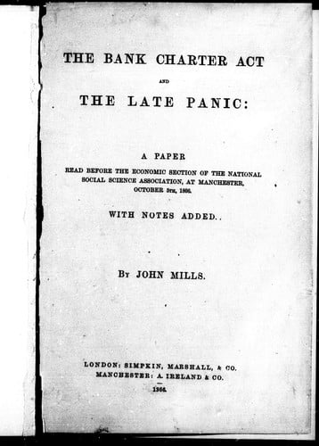 The Bank Charter Act and the late panic