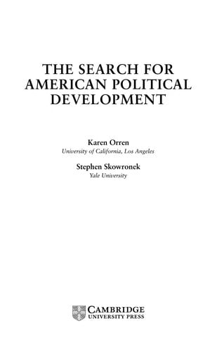 The search for American political development