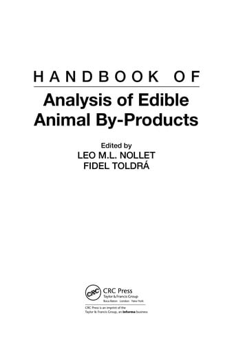Handbook of analysis of edible animal by-products