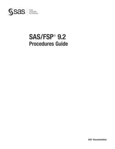 SAS/FSP 9.2 procedures guide