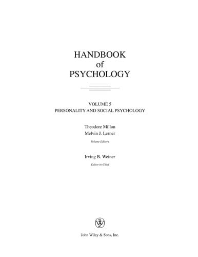 Handbook of psychology