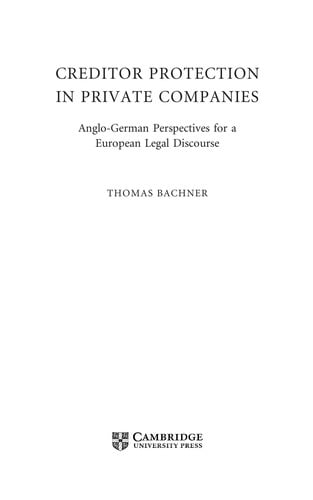 Creditor protection in private companies