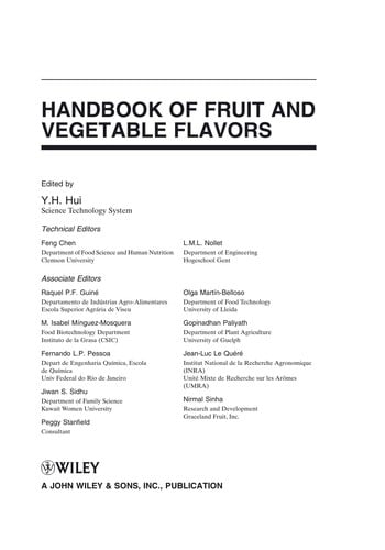 Handbook of fruit and vegetable flavors